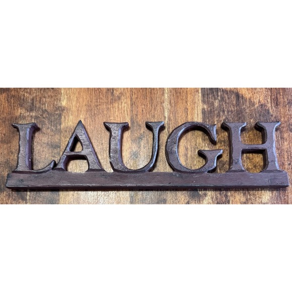 Resin Table Top Laugh Plaque 10 1/2" X 2 1/2" - Picture 2 of 7